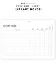 PR204 - Library Holds - Printable Insert