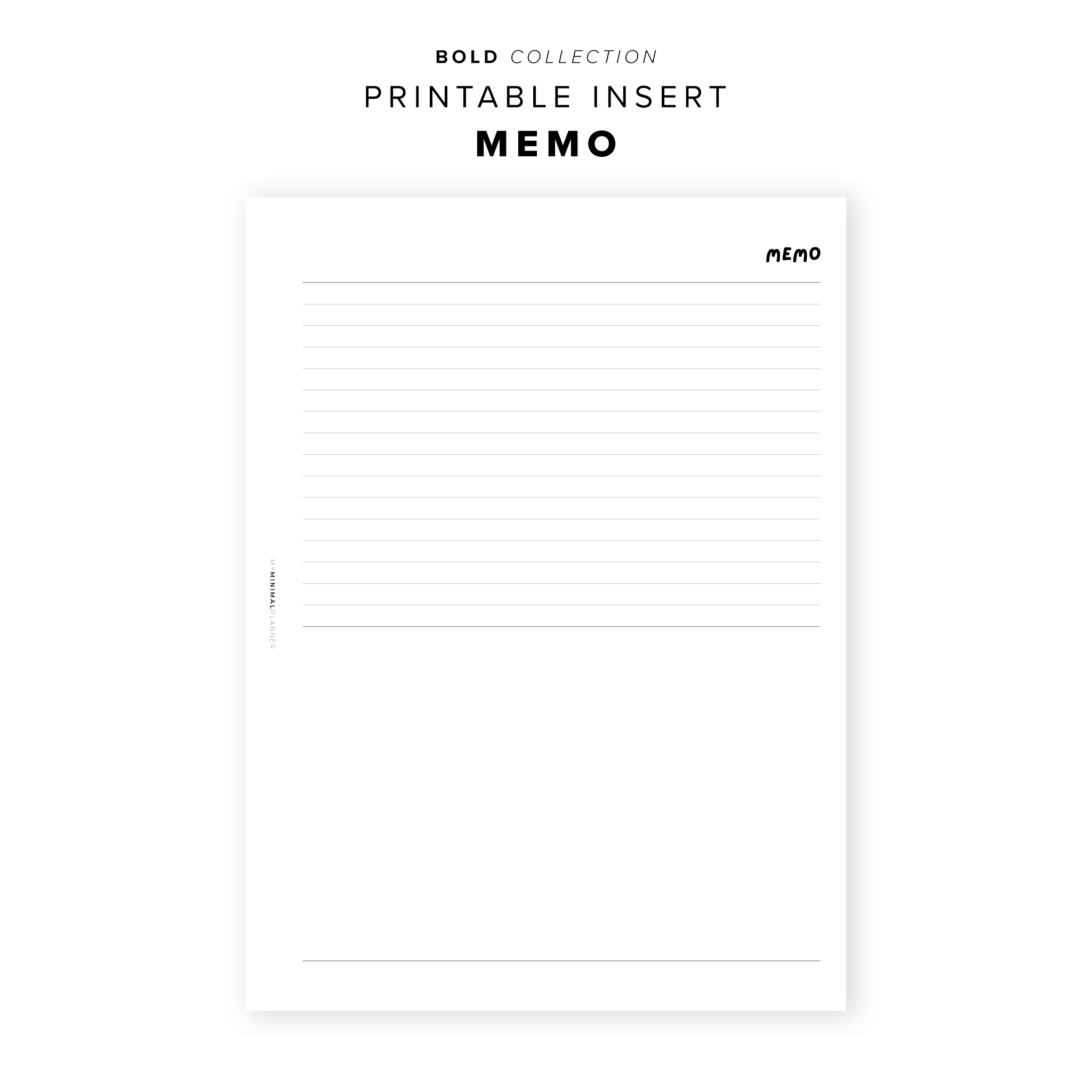 PR311 - Memo - Printable Insert – My Minimal Planner