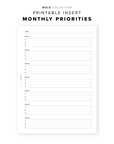 PR306 - Monthly Priorities - Printable Insert