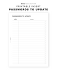 PR355 - Passwords To Update - Printable Insert