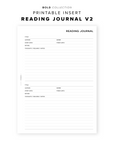 PR297 - Reading Journal V2 - Printable Insert