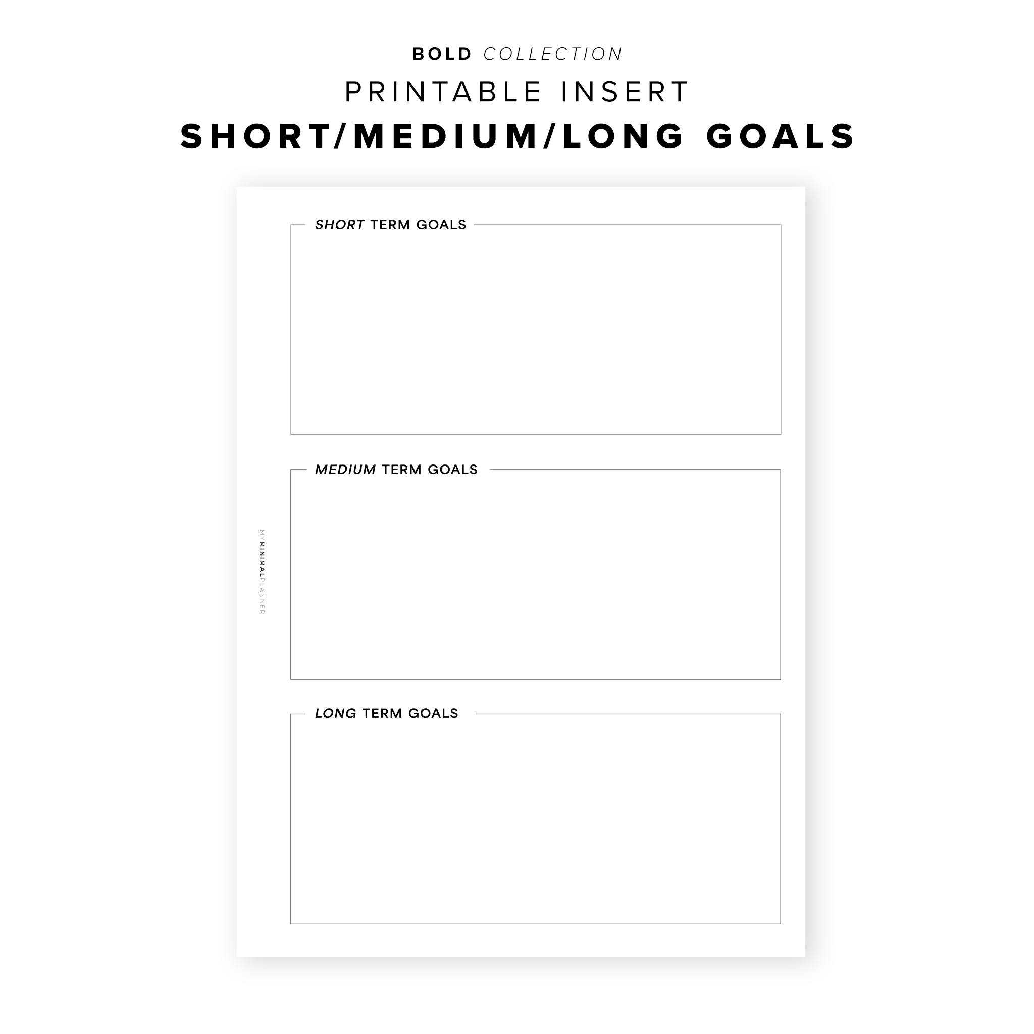 PR249 - Short Medium Long Term Goals - Printable Insert