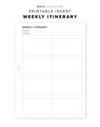 PR261 - Weekly Itinerary - Printable Insert