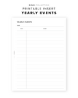 PR286 - Yearly Events - Printable Insert