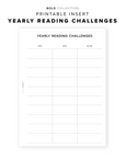 PR310 - Yearly Reading Challenges - Printable Insert