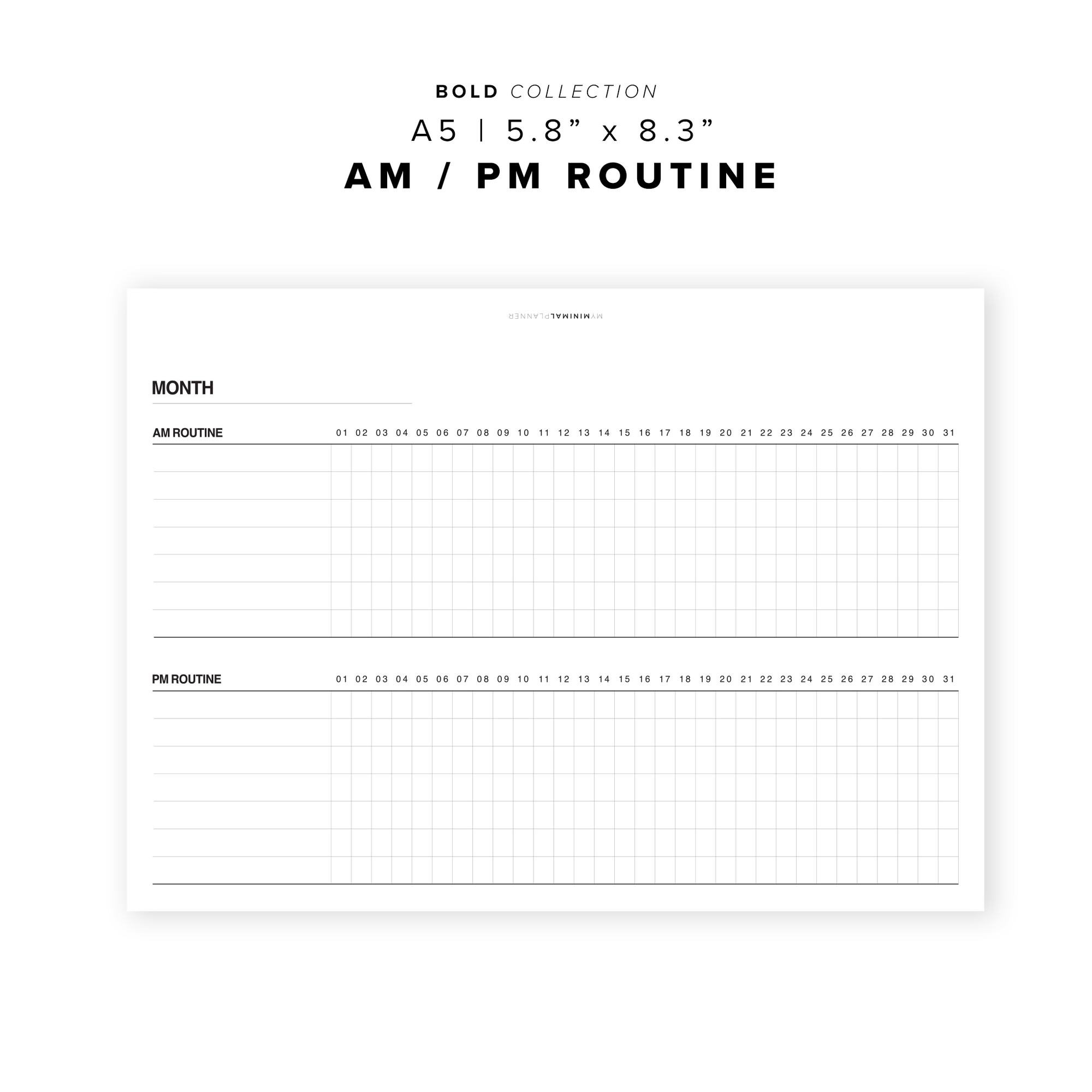 PR93 - AM/PM Routine Tracker - Printable Insert – My Minimal Planner