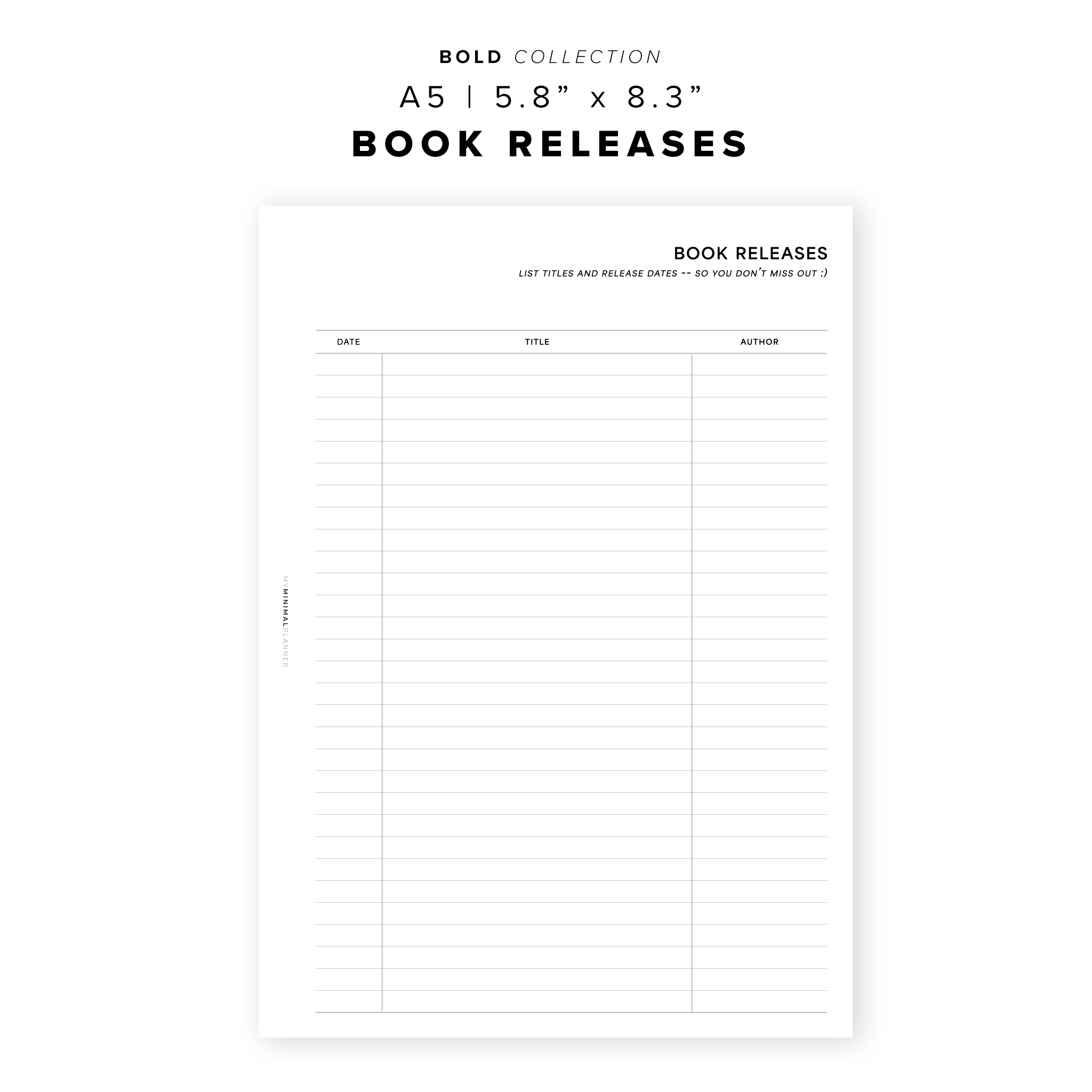 PR198 - Book Releases - Printable Insert