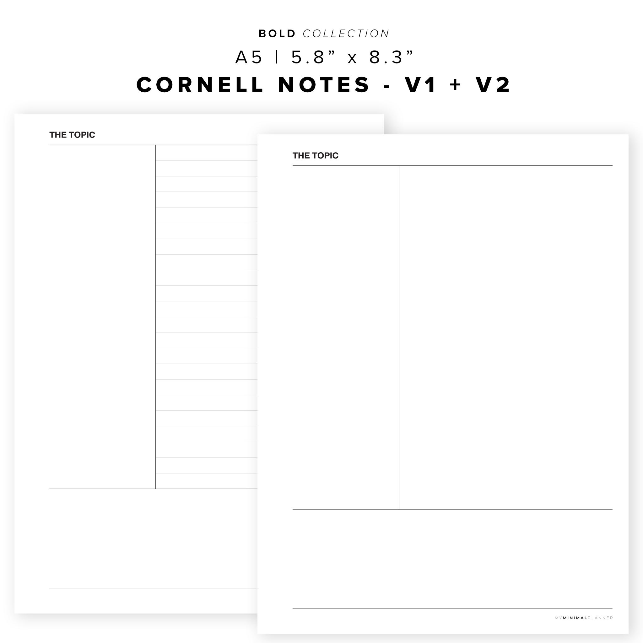 PR103 - Cornell Notes - Printable Insert