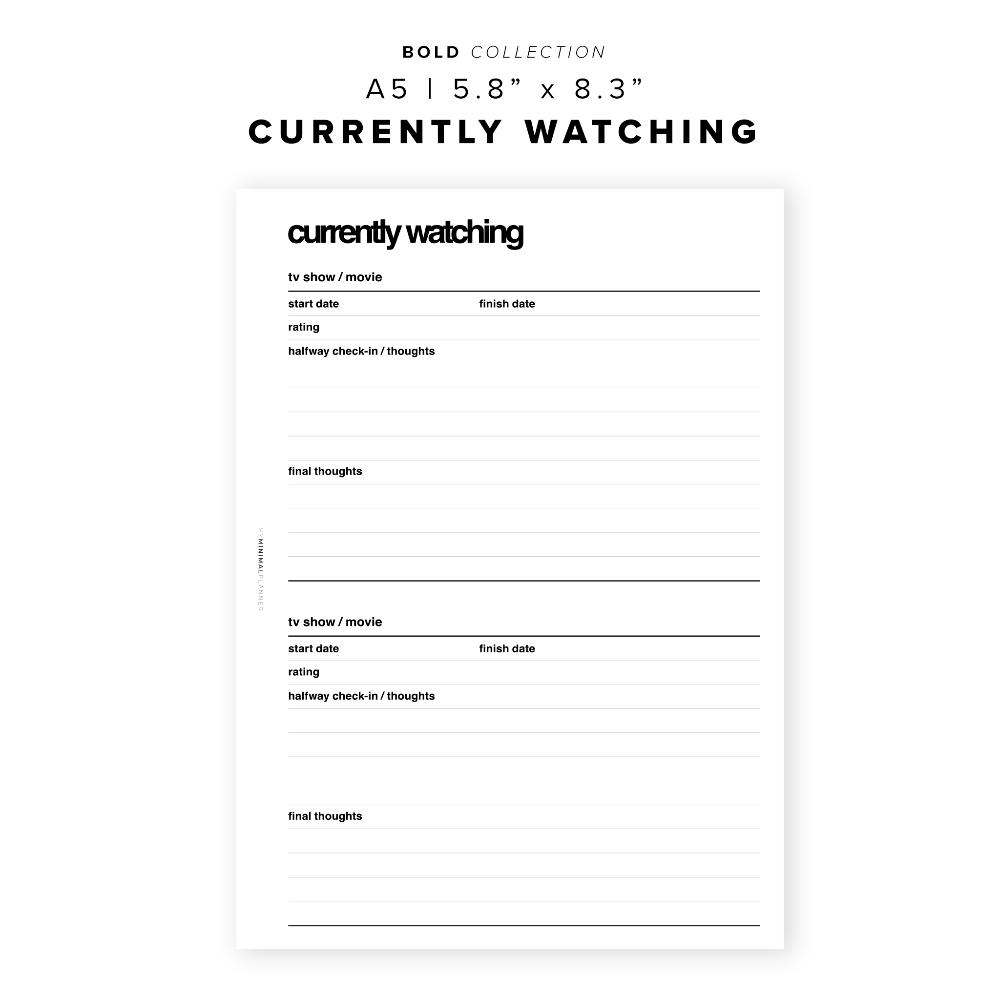 PR180 - Currently Watching - Printable Insert