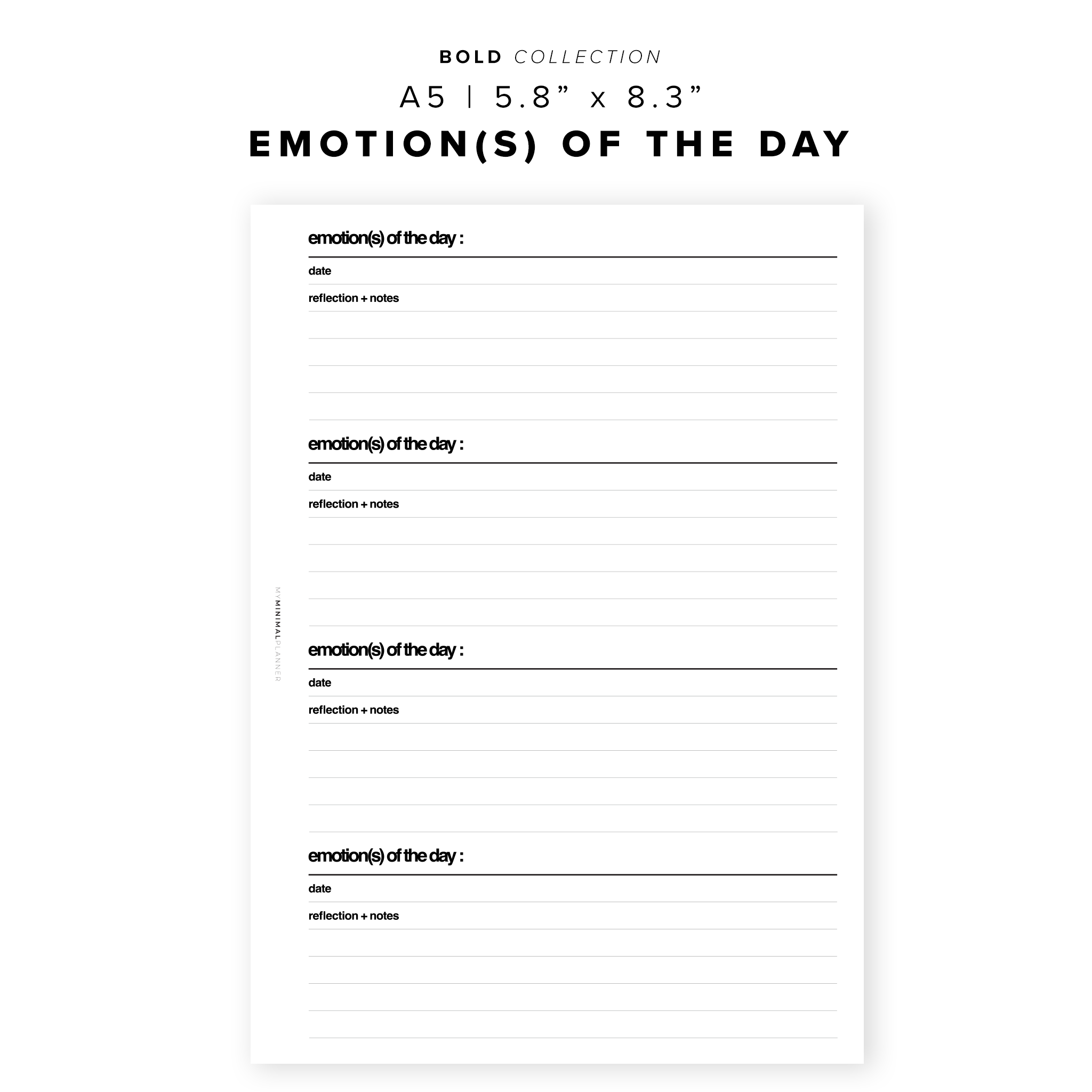 PR135 - Emotions of the Day - Printable Insert