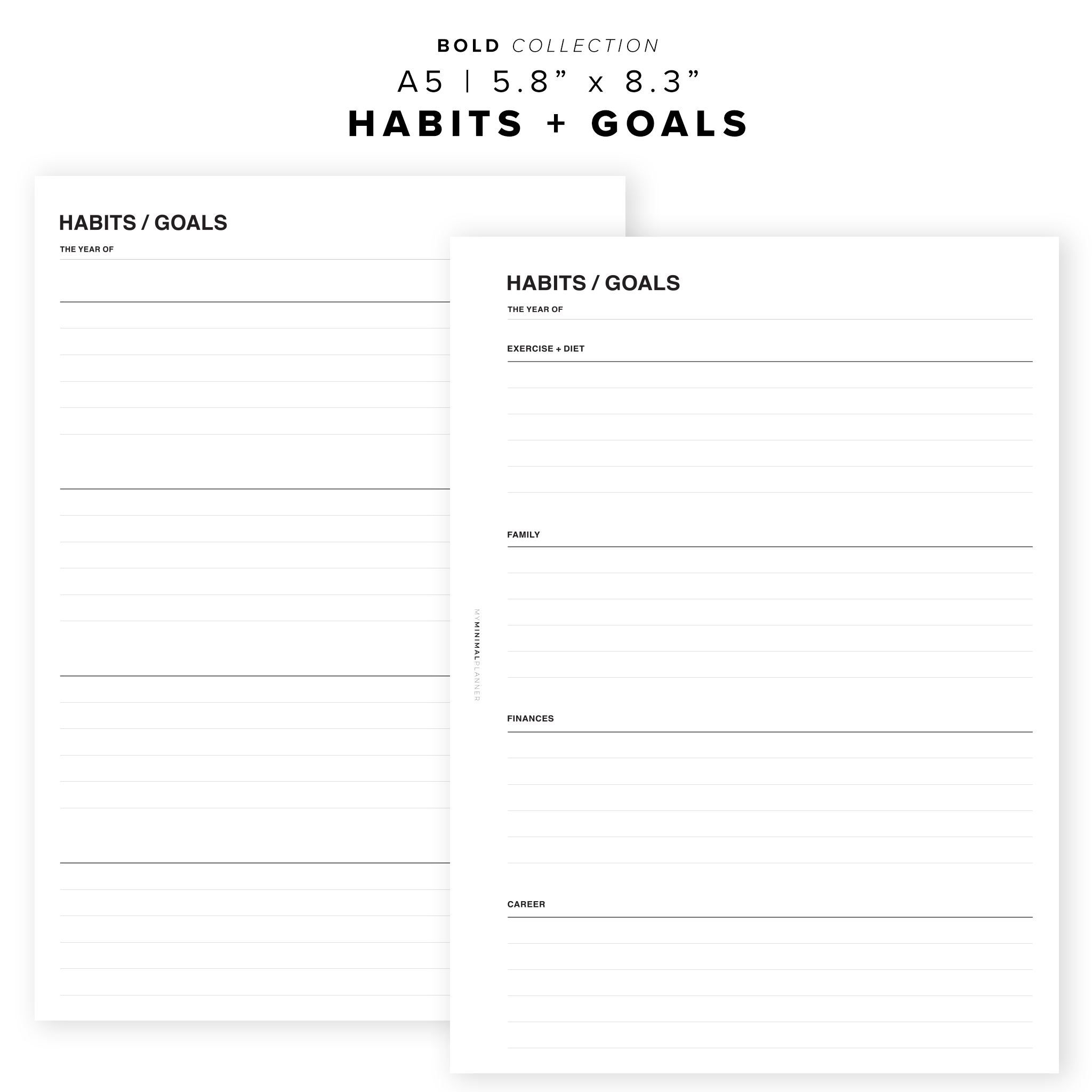 PR78 - Habits / Goals - Printable Insert