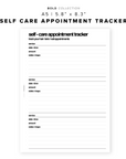 PR151 - Self Care Appointment Tracker - Printable Insert