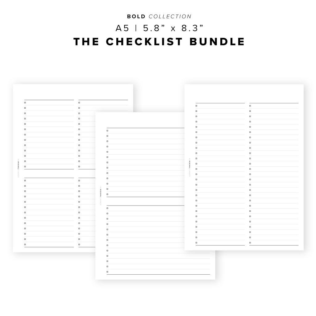 PR152 - The Checklist - Printable Insert – My Minimal Planner