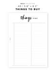 PR55 - Things To Buy - Printable Insert