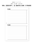 PR143 - V6: 2 Days on 1 Page / 2DO1P - Printable Insert
