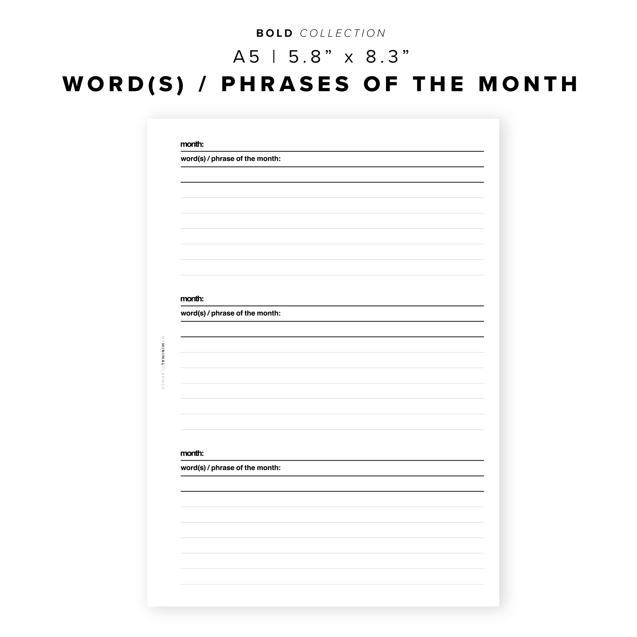 PR173 - Word of the Month - Printable Insert
