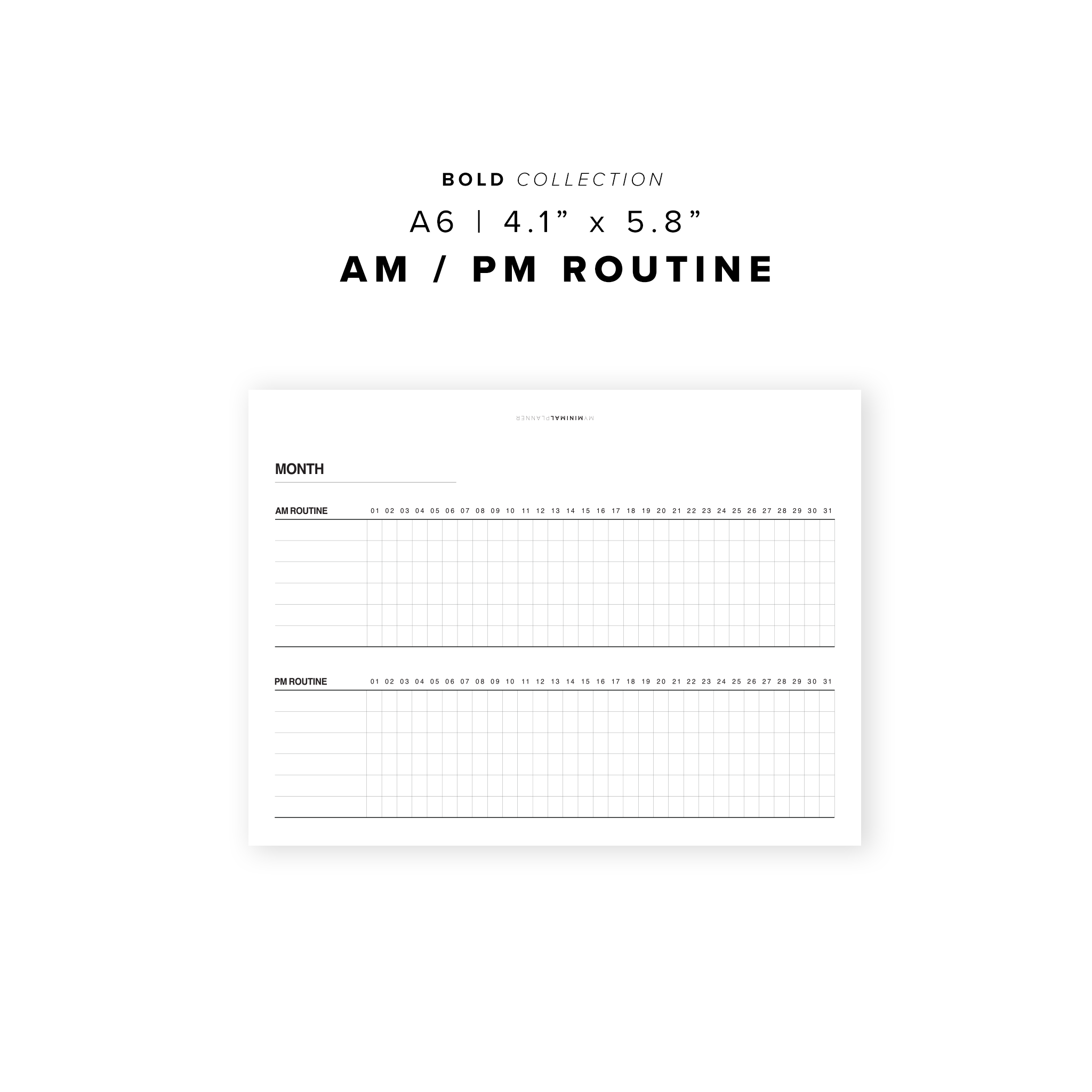 PR93 - AM/PM Routine Tracker - Printable Insert