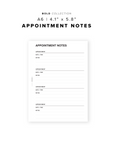 PR98 - Appointment Notes - Printable Insert