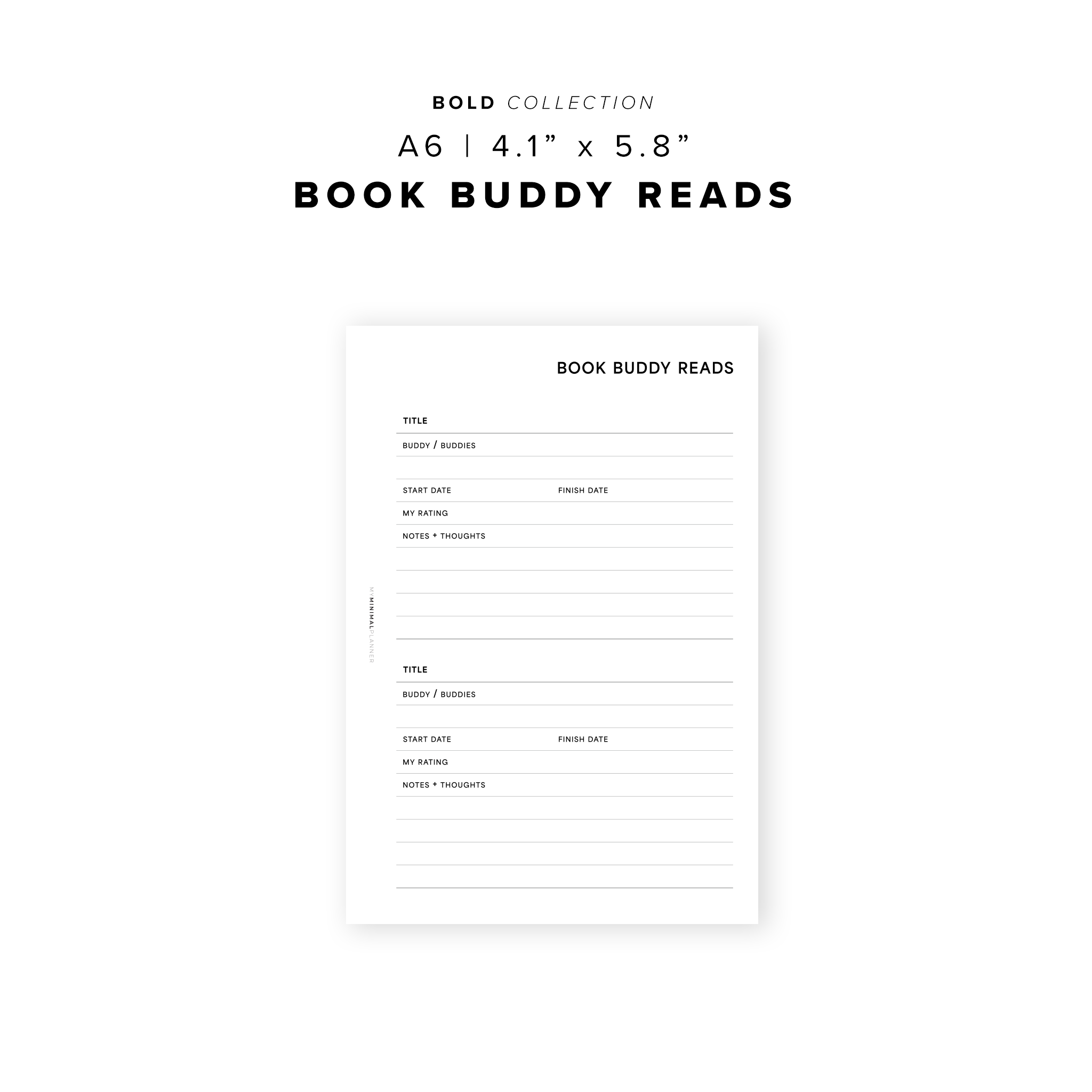 PR191 - Book Buddy Reads - Printable Insert