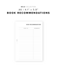 PR200 - Book Recommendations - Printable Insert