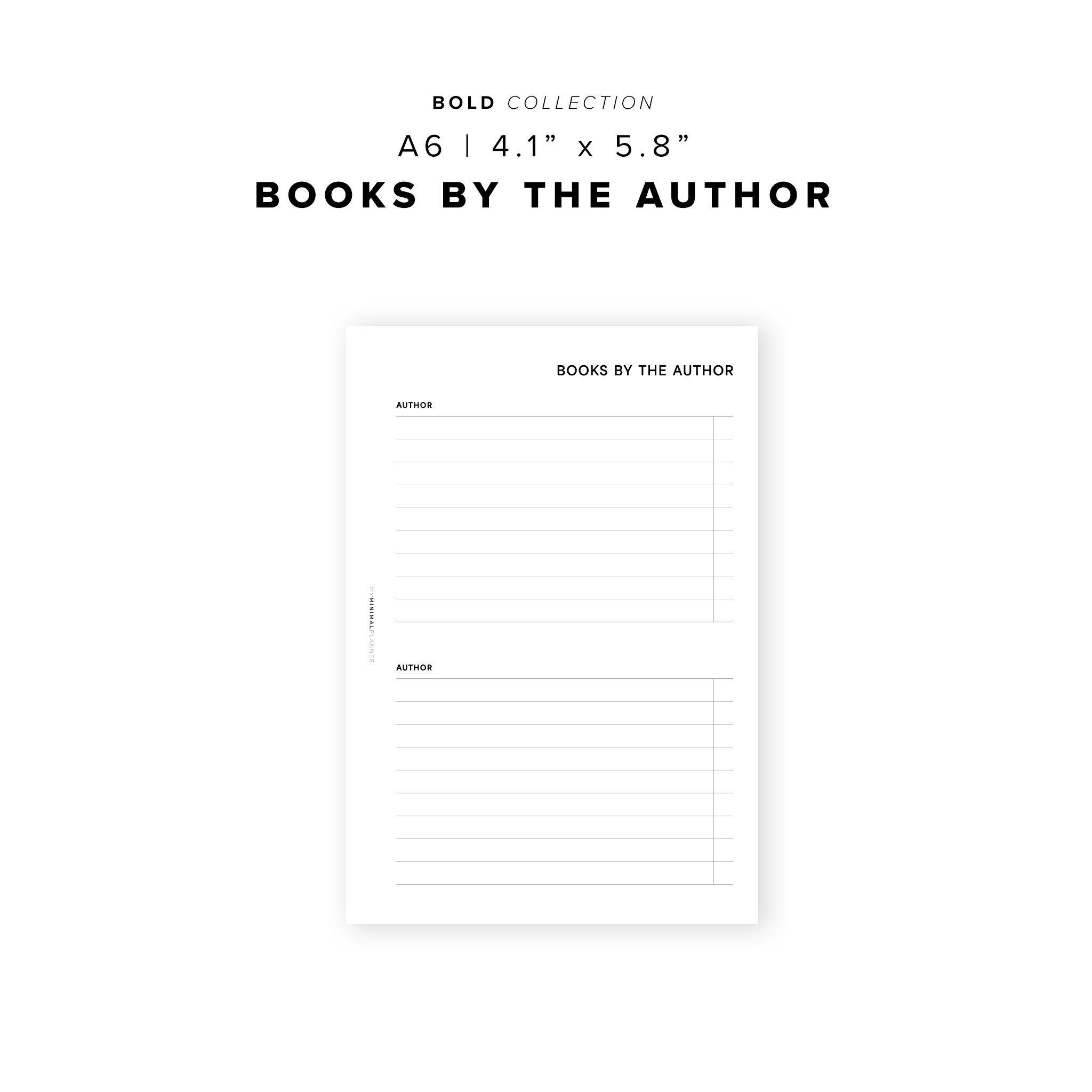 PR207 - Books by the Author - Printable Insert