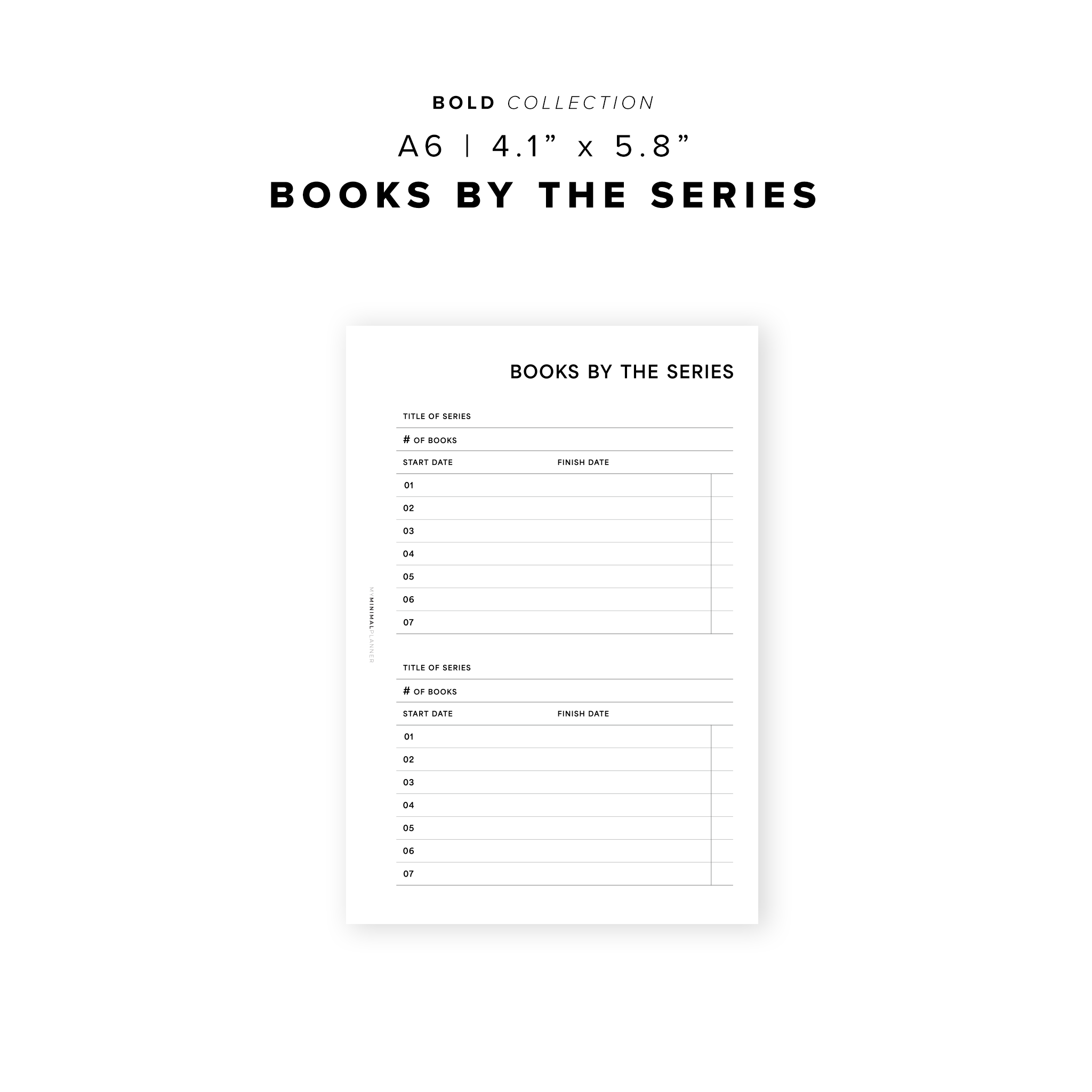 PR194 - Books by the Series - Printable Insert