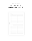 PR184 - Grocery List 2 - Printable Insert