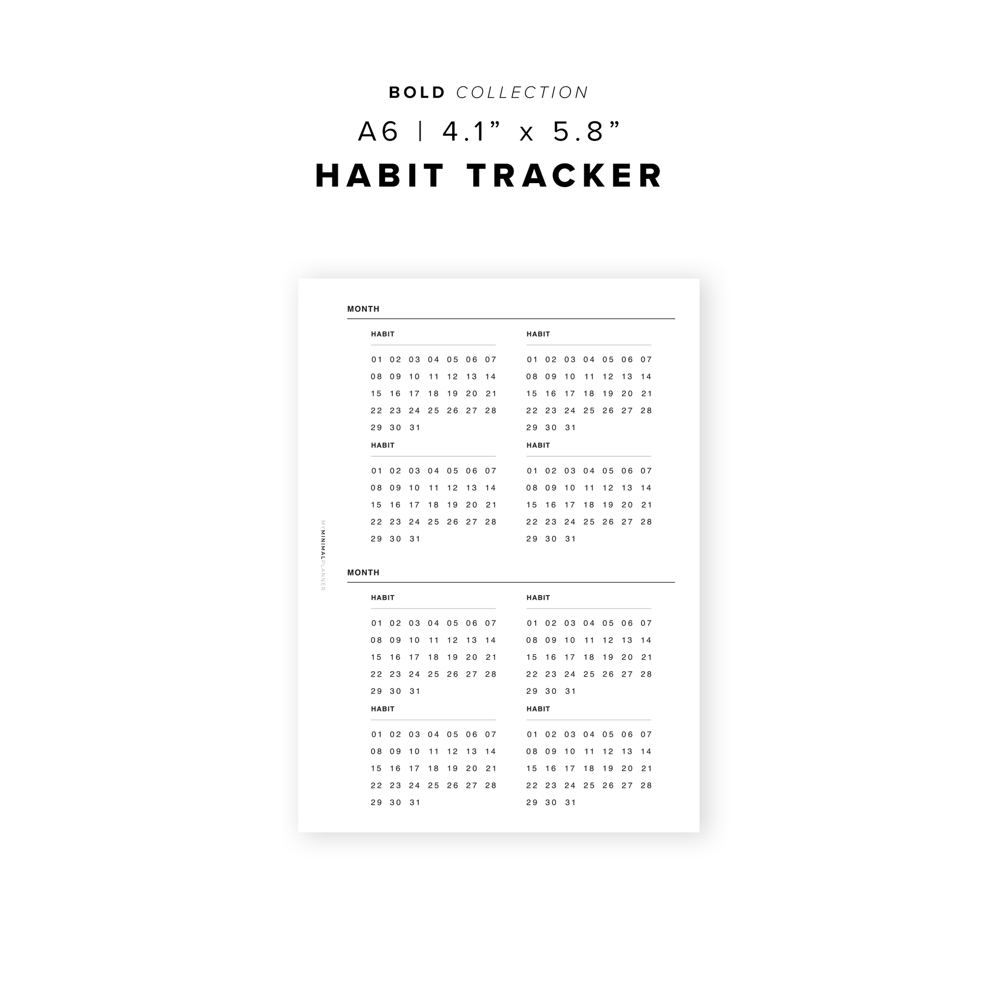 PR89 - Habit Tracker - Printable Insert