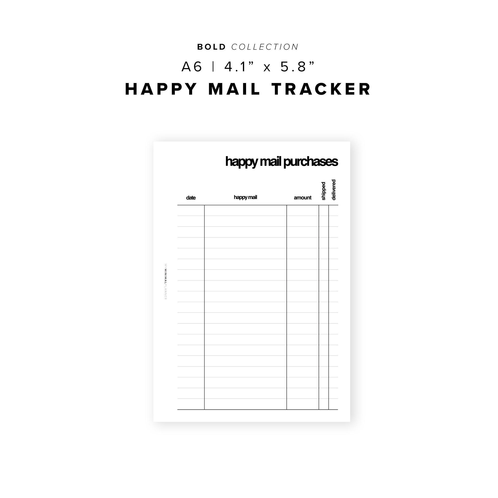 PR144 - Happy Mail Tracker - Printable Insert