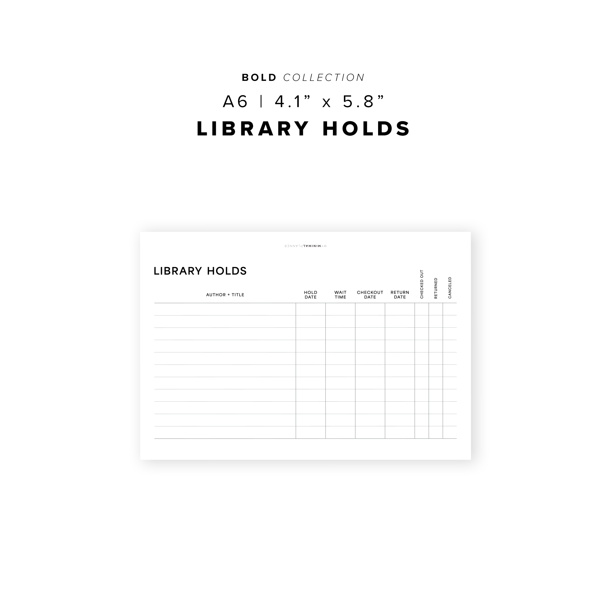 PR204 - Library Holds - Printable Insert