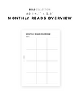 PR197 - Monthly Reads Overview - Printable Insert