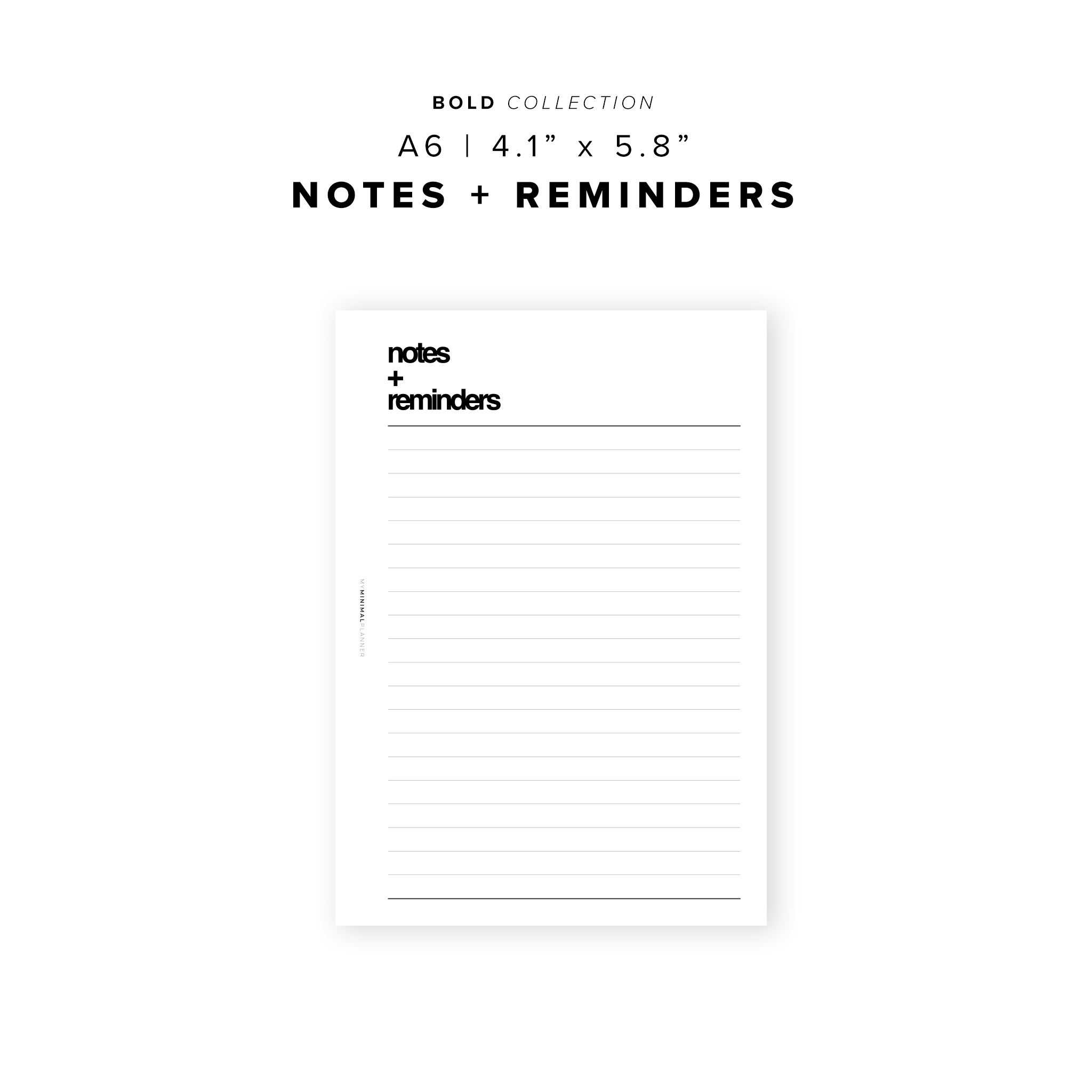 PR140 - Notes and Reminders - Printable Insert