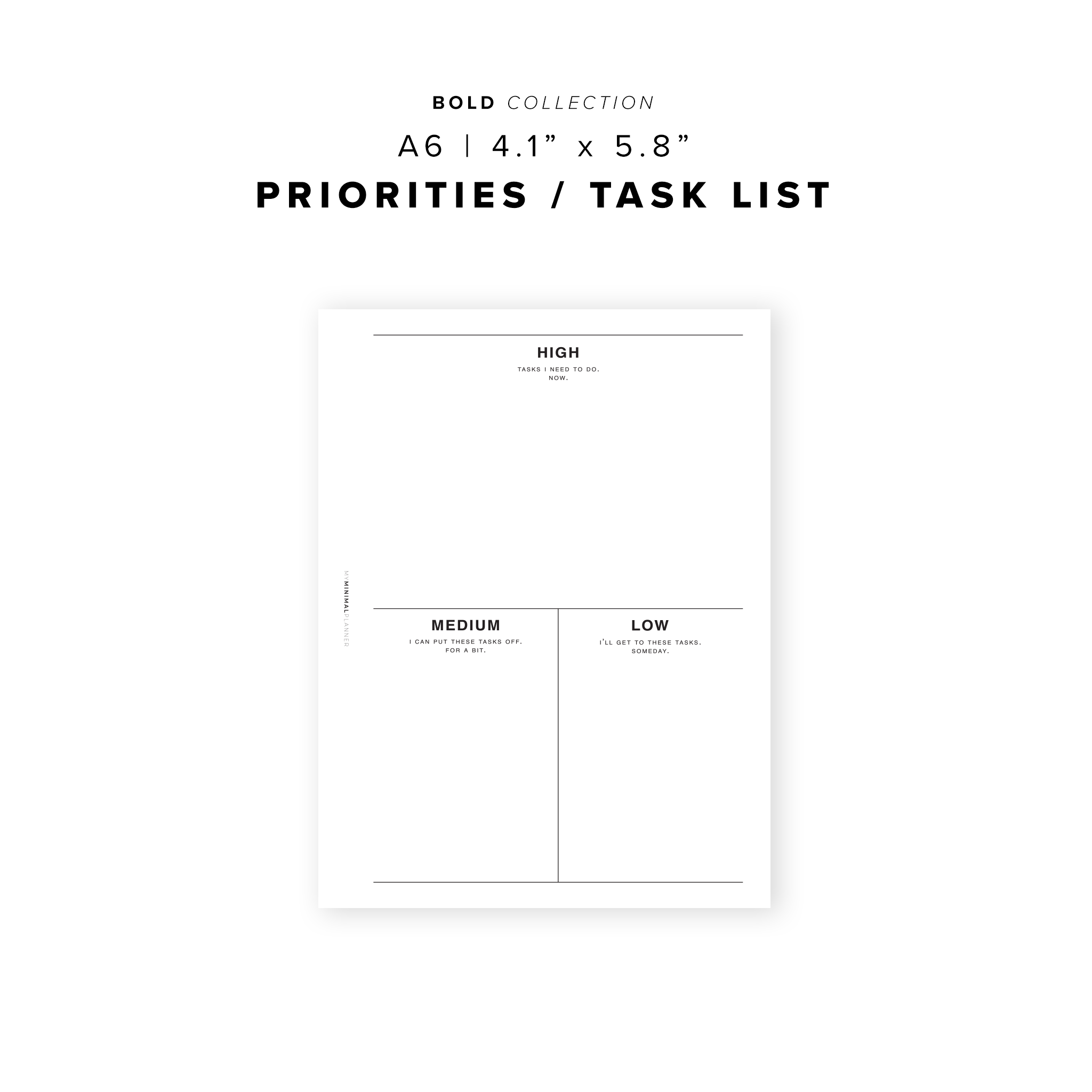 PR63 - Priorities / Tasks List - Printable Inserts