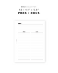 PR101 - Pros / Cons - Printable Insert