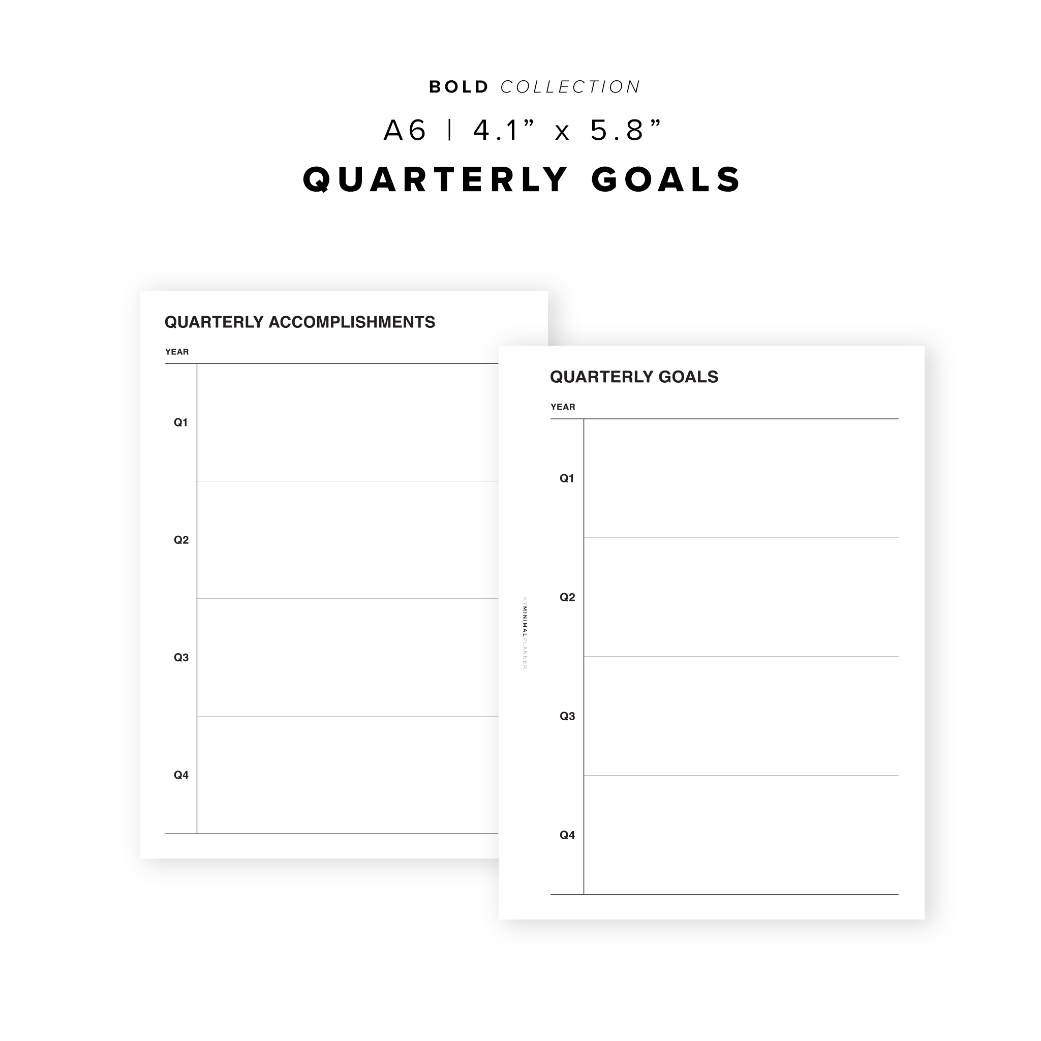 Goal Planner: Printable A6 Planner Inserts For Goal Getters