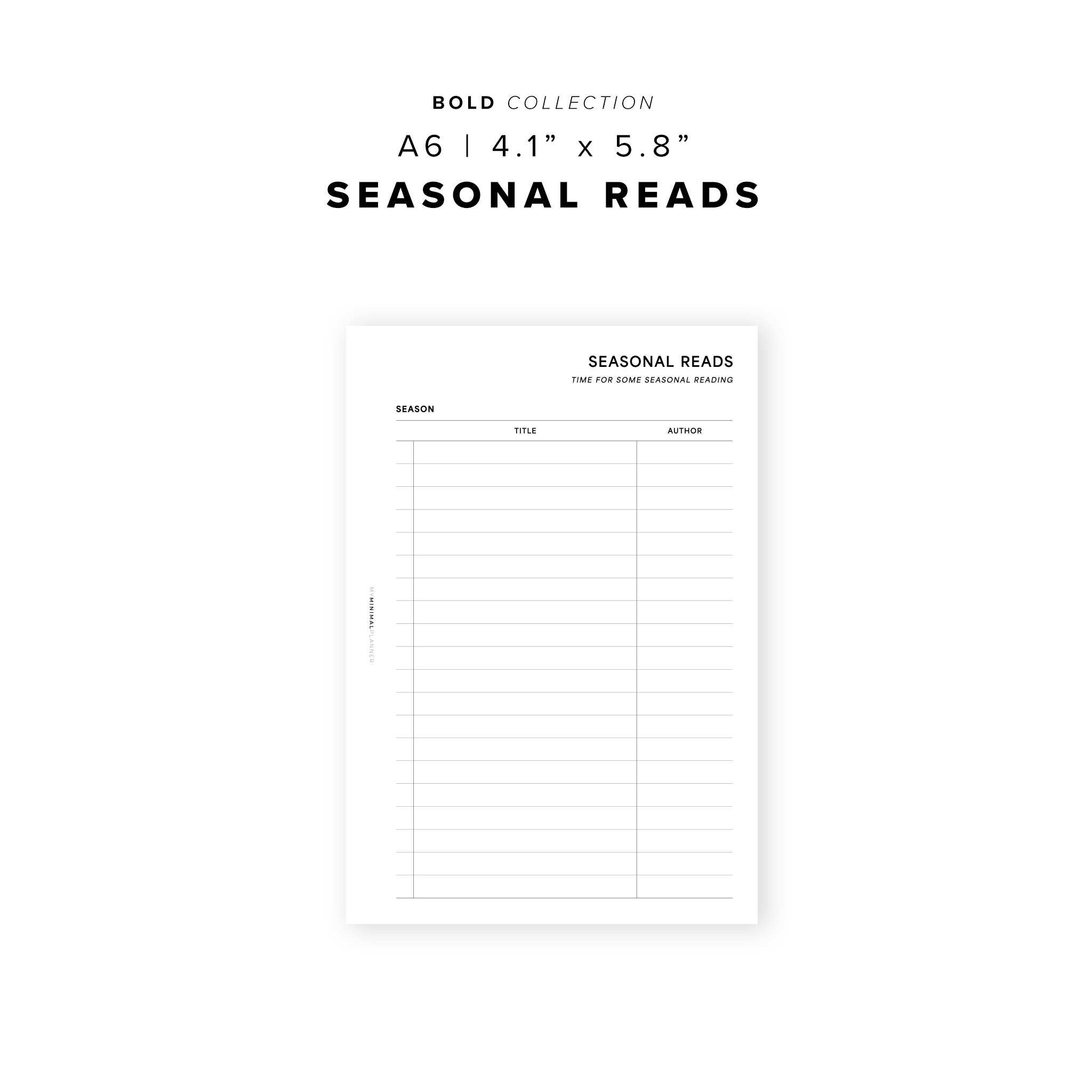 PR196 - Seasonal Reads - Printable Insert