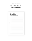 PR138 - To Watch - Printable Insert