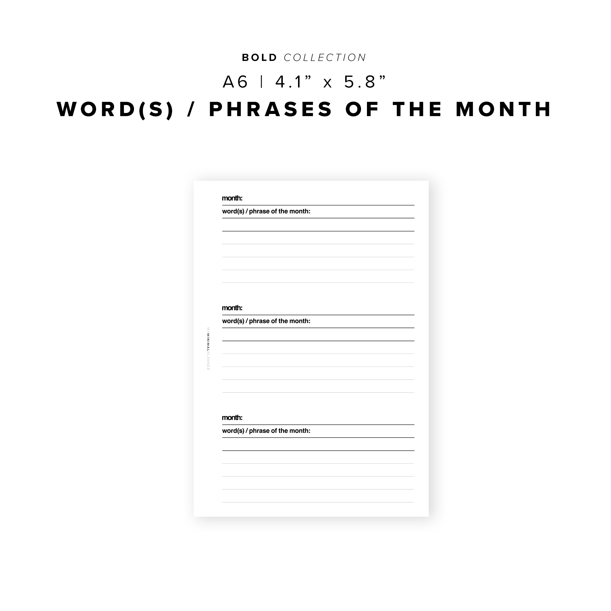 PR173 - Word of the Month - Printable Insert