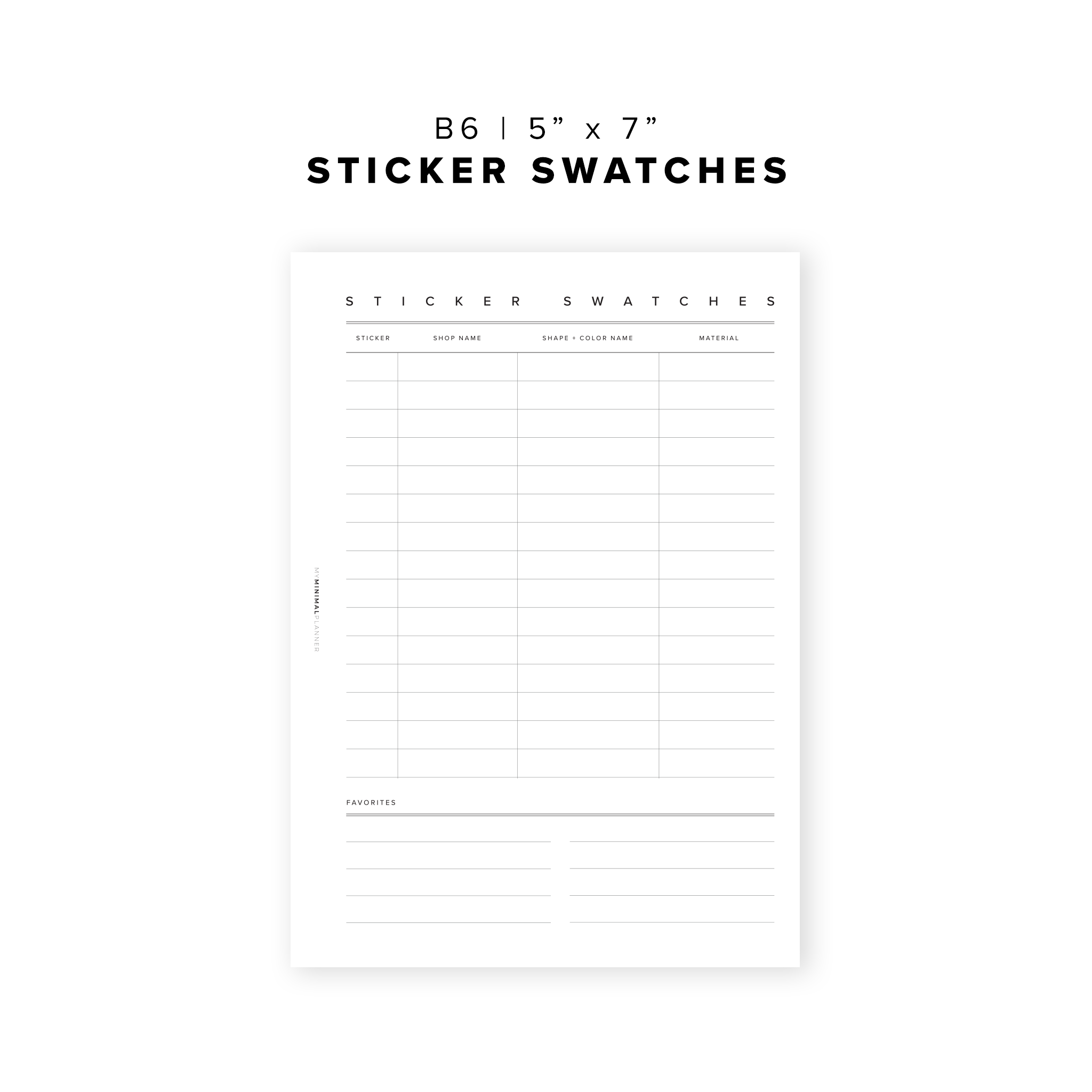 PR22 - Sticker Swatches - Printable Insert
