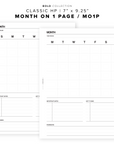 PR91 - Month on 1 Page / MO1P - Printable Insert