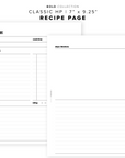 PR147 - Recipe Page - Printable Insert