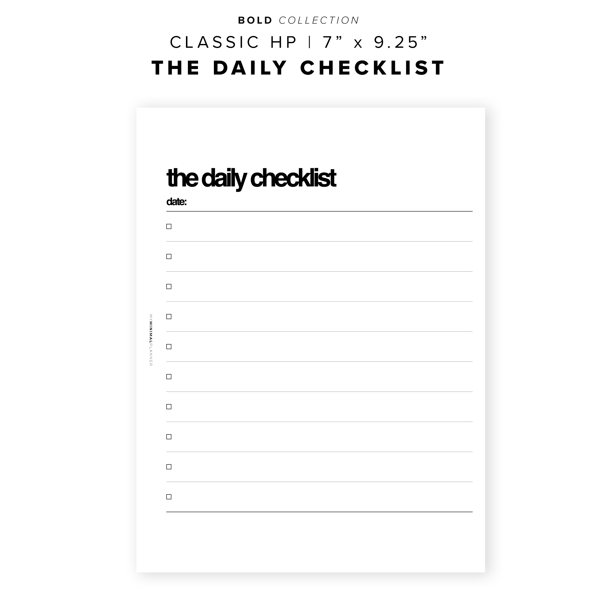 Blank Daily Checklist