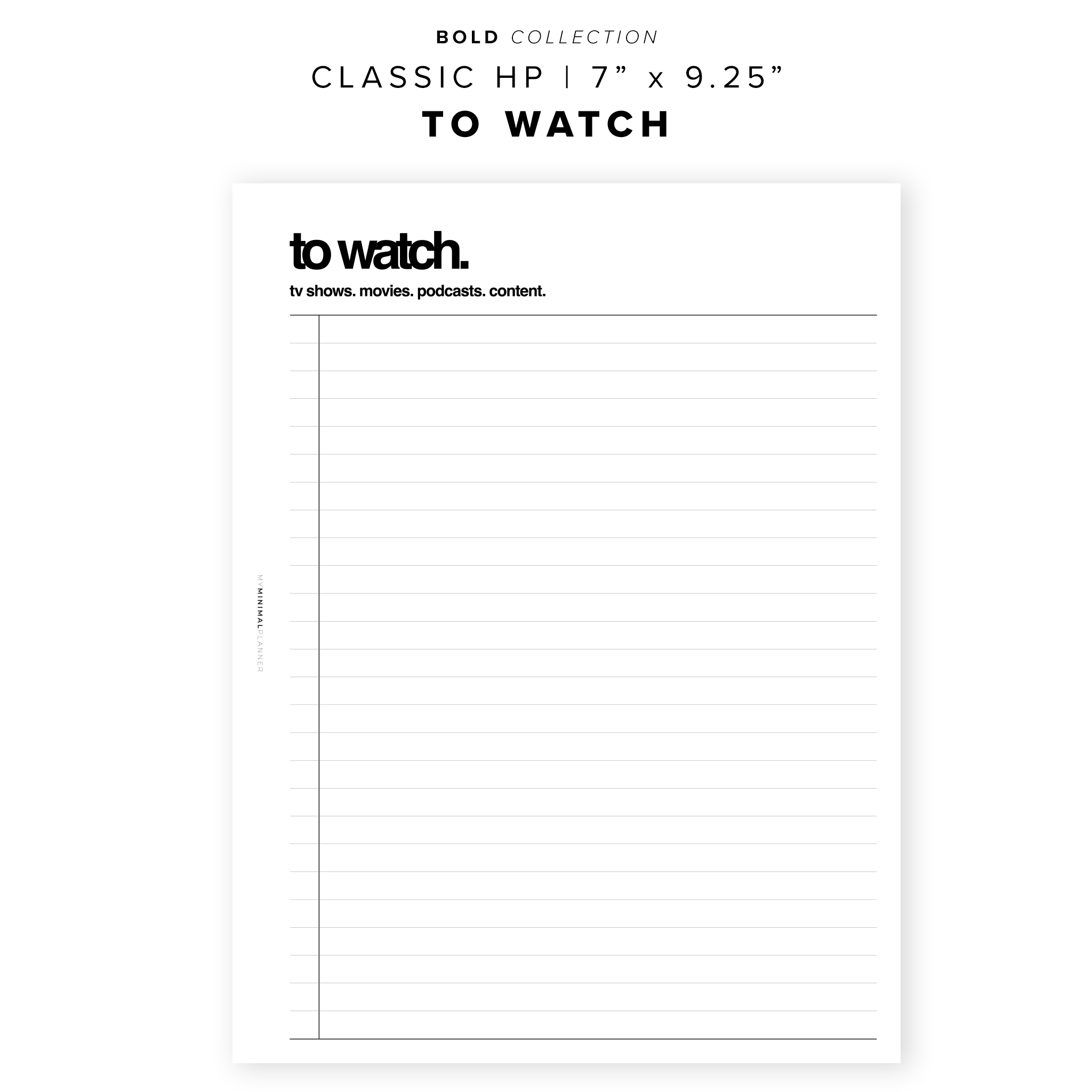 PR138 - To Watch - Printable Insert