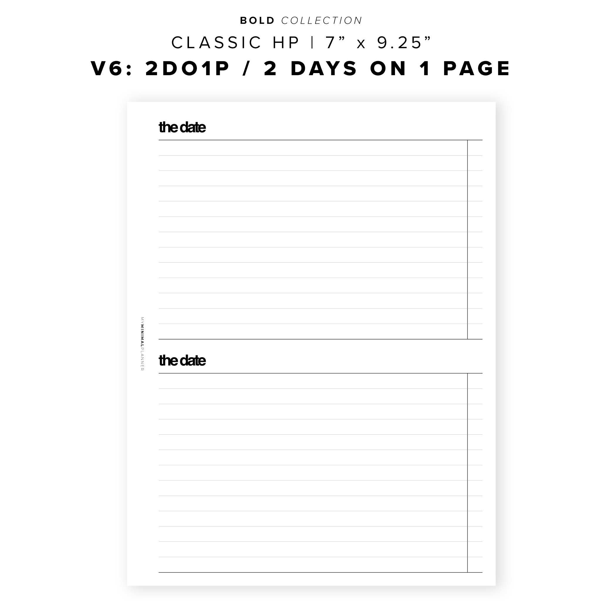 PR143 - V6: 2 Days on 1 Page / 2DO1P - Printable Insert