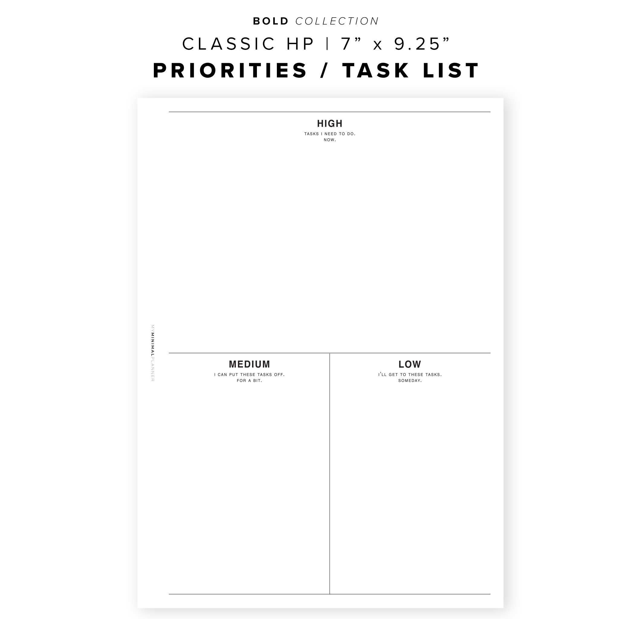 PR63 - Priorities / Tasks List - Printable Inserts