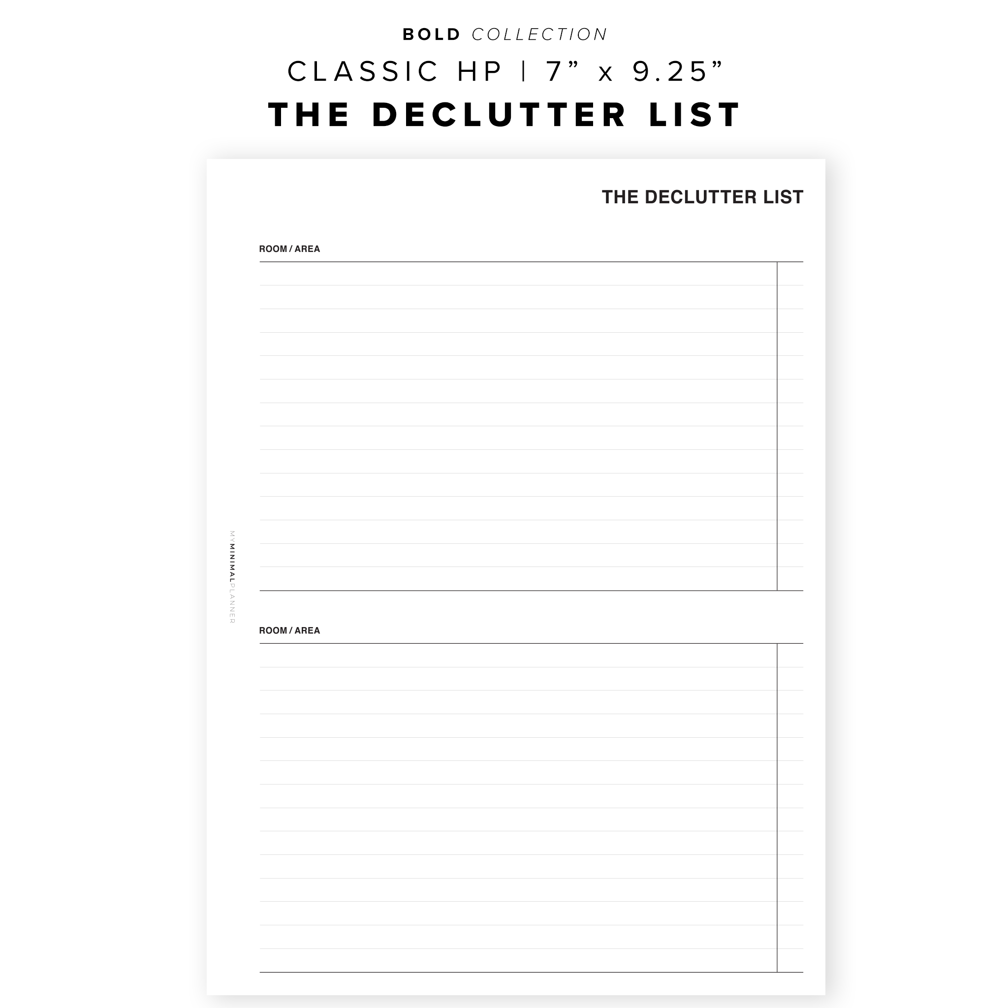 PR79 - The Declutter List - Printable Insert