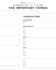 PR102 - The Important Things - Printable Insert