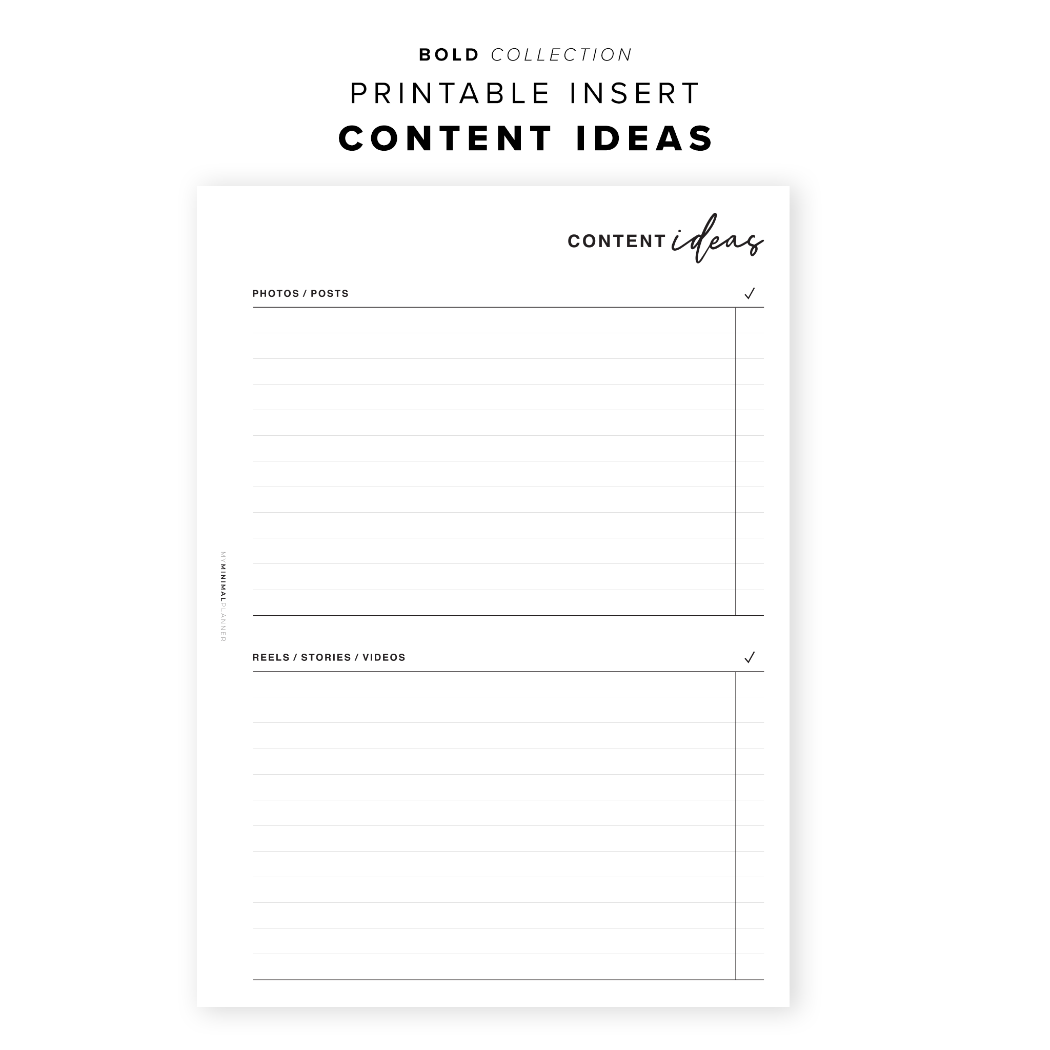 PR64 - Content Ideas - Printable Insert