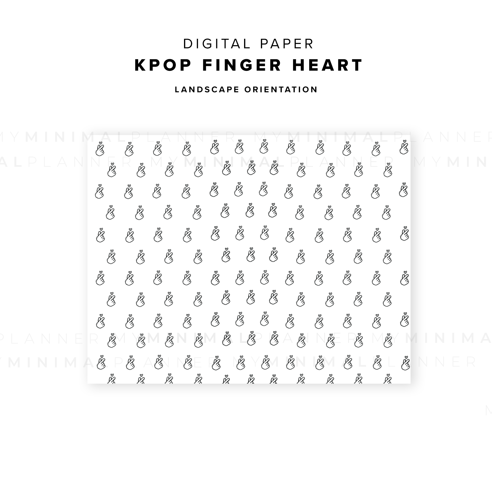 DP13 - KPop Finger Heart - Digital Paper