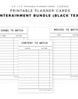 PPC13 - The Entertainment Bundle - Printable Planner Cards